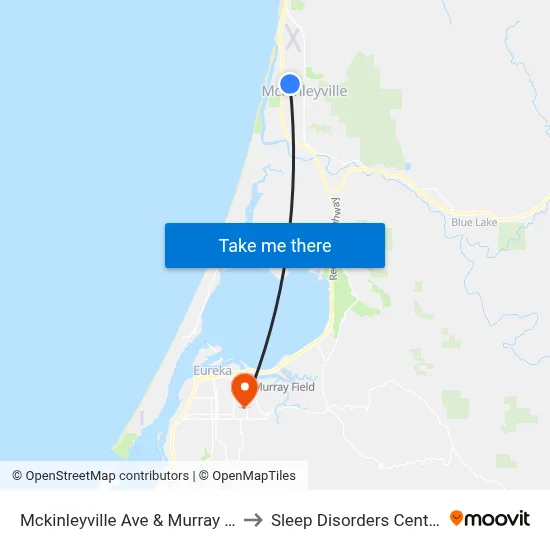 Mckinleyville Ave & Murray Rd - Sb Stop (High School) to Sleep Disorders Center St Joseph Hospital map