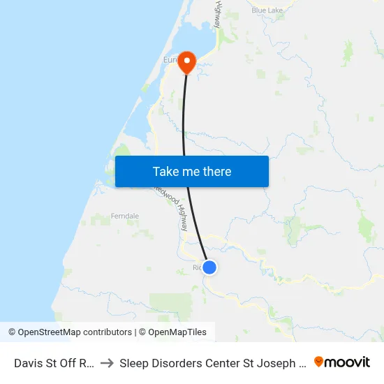 Davis St Off Ramp to Sleep Disorders Center St Joseph Hospital map