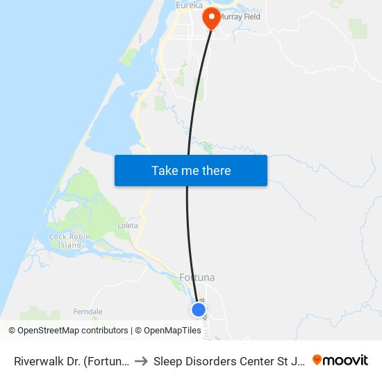Riverwalk Dr. (Fortuna Overlook) to Sleep Disorders Center St Joseph Hospital map