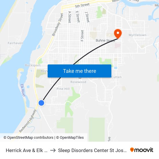 Herrick Ave & Elk River Rd to Sleep Disorders Center St Joseph Hospital map