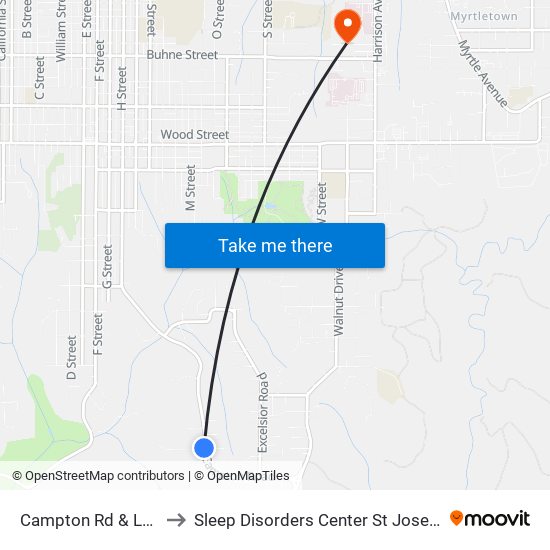 Campton Rd & Leslie Rd to Sleep Disorders Center St Joseph Hospital map