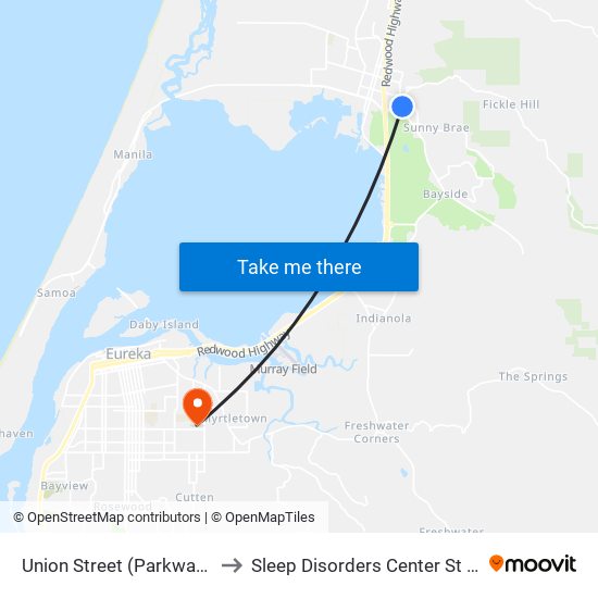 Union Street (Parkway Apartments) to Sleep Disorders Center St Joseph Hospital map