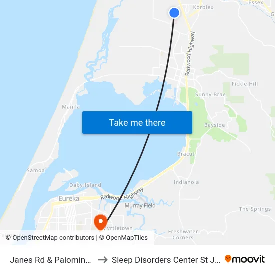 Janes Rd & Palomino Ln (Lazy J) to Sleep Disorders Center St Joseph Hospital map