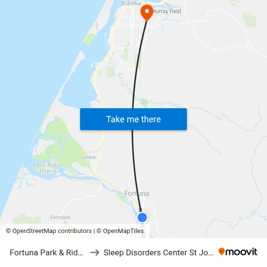 Fortuna Park & Ride - Sb Stop to Sleep Disorders Center St Joseph Hospital map