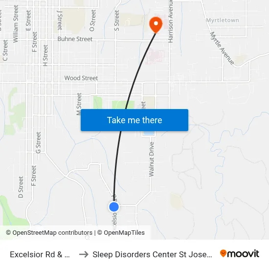 Excelsior Rd & Holly St to Sleep Disorders Center St Joseph Hospital map