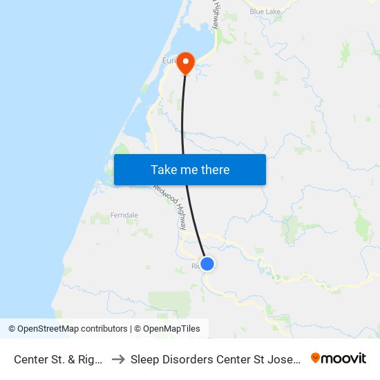 Center St. & Rigby Ave. to Sleep Disorders Center St Joseph Hospital map