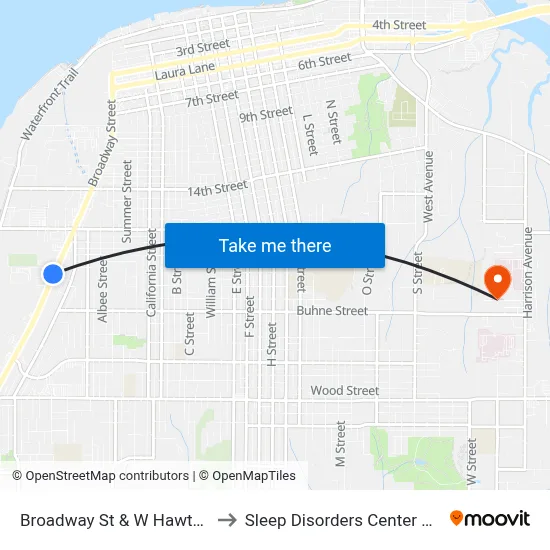 Broadway St & W Hawthorne St - Sb Stop to Sleep Disorders Center St Joseph Hospital map