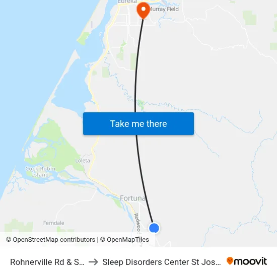 Rohnerville Rd & School St to Sleep Disorders Center St Joseph Hospital map