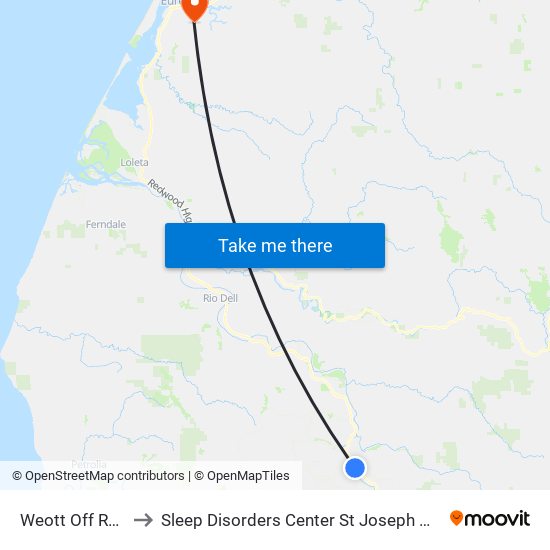 Weott Off Ramp to Sleep Disorders Center St Joseph Hospital map