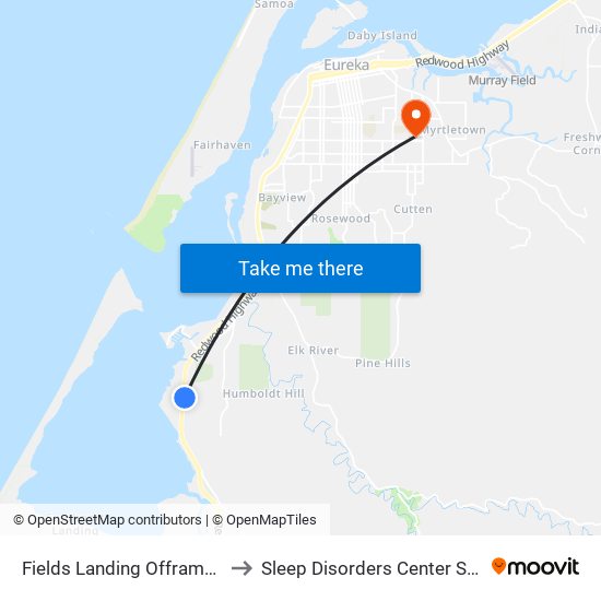 Fields Landing Offramp & Orchard Ave. to Sleep Disorders Center St Joseph Hospital map