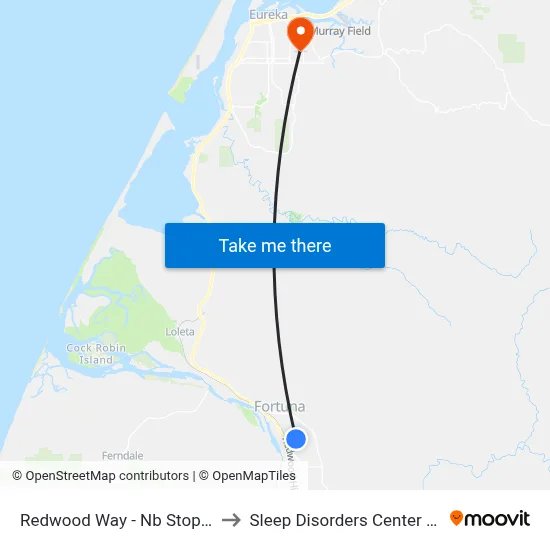 Redwood Way - Nb Stop (Redwood Village) to Sleep Disorders Center St Joseph Hospital map