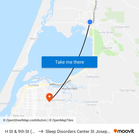 H St & 9th St (Plaza) to Sleep Disorders Center St Joseph Hospital map