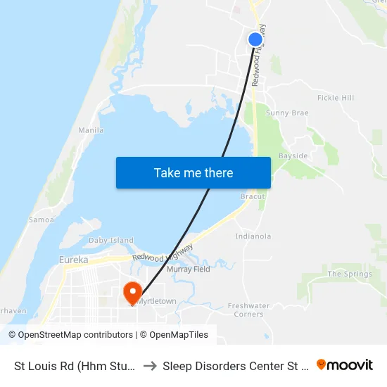 St Louis Rd (Hhm Student Housing) to Sleep Disorders Center St Joseph Hospital map