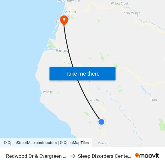 Redwood Dr & Evergreen Rd - Nb (Meadows Bp) to Sleep Disorders Center St Joseph Hospital map