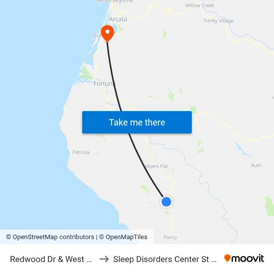 Redwood Dr & West Coast Rd - Nb to Sleep Disorders Center St Joseph Hospital map