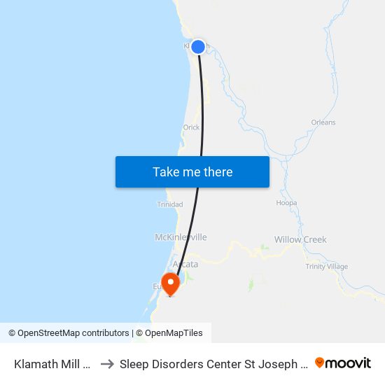 Klamath Mill Road to Sleep Disorders Center St Joseph Hospital map