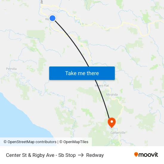 Center St & Rigby Ave - Sb Stop to Redway map