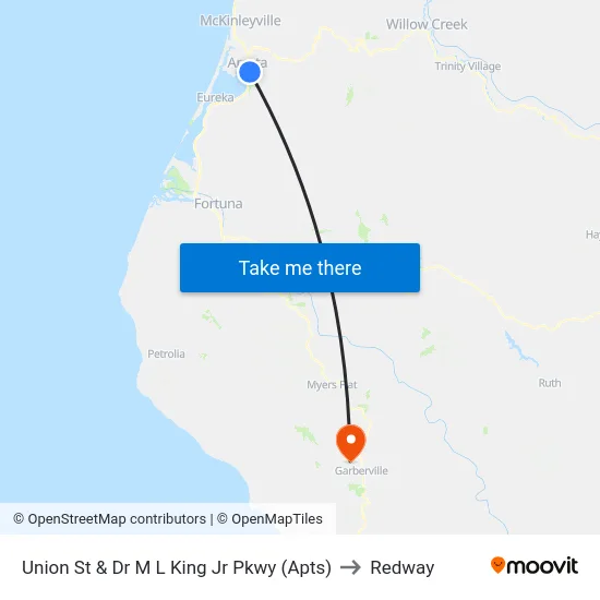 Union St & Dr M L King Jr Pkwy (Apts) to Redway map