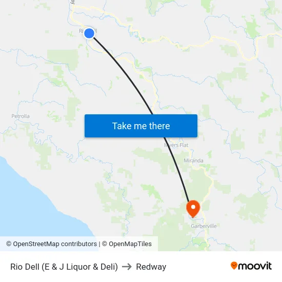 Rio Dell (E & J Liquor & Deli) to Redway map