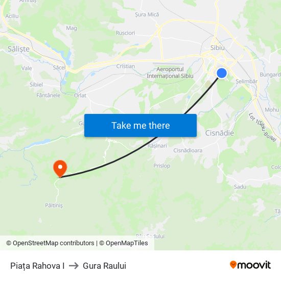 Piața Rahova I to Gura Raului map