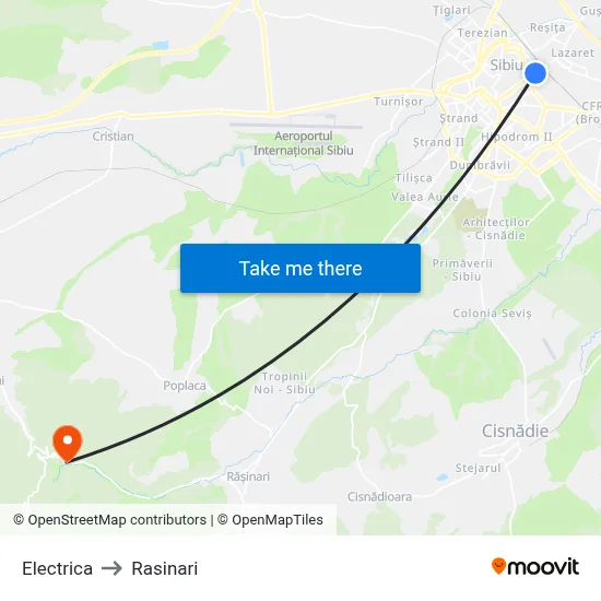 Electrica to Rasinari map