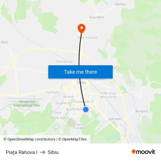 Piața Rahova I to Sibiu map