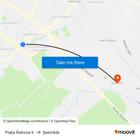 Piața Rahova II to Șelimbăr map