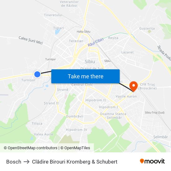 Bosch to Clădire Birouri Kromberg & Schubert map