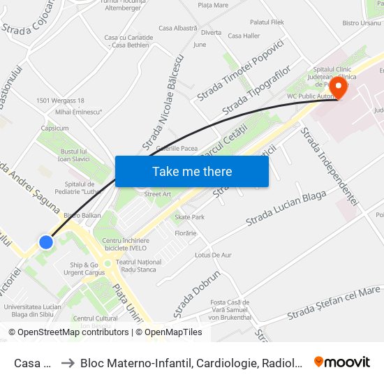 Casa Armatei to Bloc Materno-Infantil, Cardiologie, Radiologie, Laborator Analize, Farmacie map