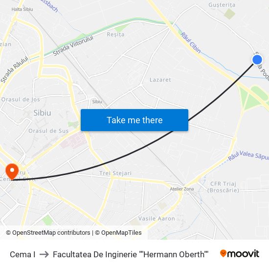 Cema I to Facultatea De Inginerie ""Hermann Oberth"" map