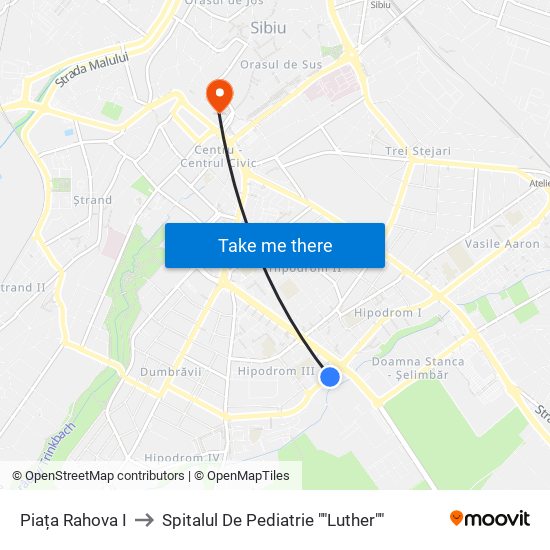 Piața Rahova I to Spitalul De Pediatrie ""Luther"" map