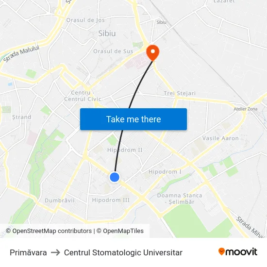 Primăvara to Centrul Stomatologic Universitar map
