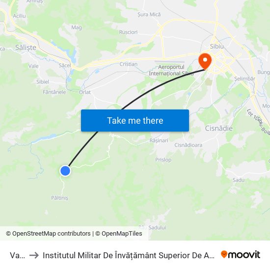 Valari I to Institutul Militar De Învățământ Superior De Artilerie Și Geodezie ""Ioan Vodă"" map