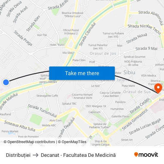 Distribuției to Decanat - Facultatea De Medicină map