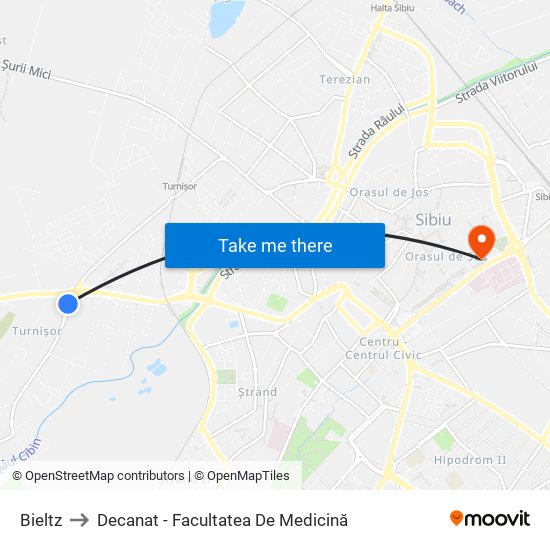 Bieltz to Decanat - Facultatea De Medicină map