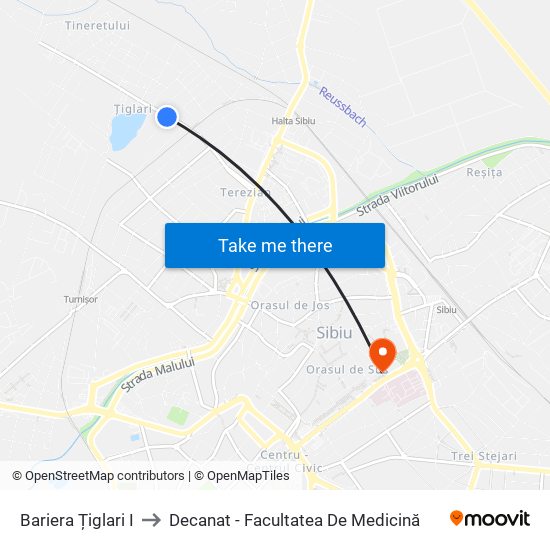 Bariera Țiglari I to Decanat - Facultatea De Medicină map