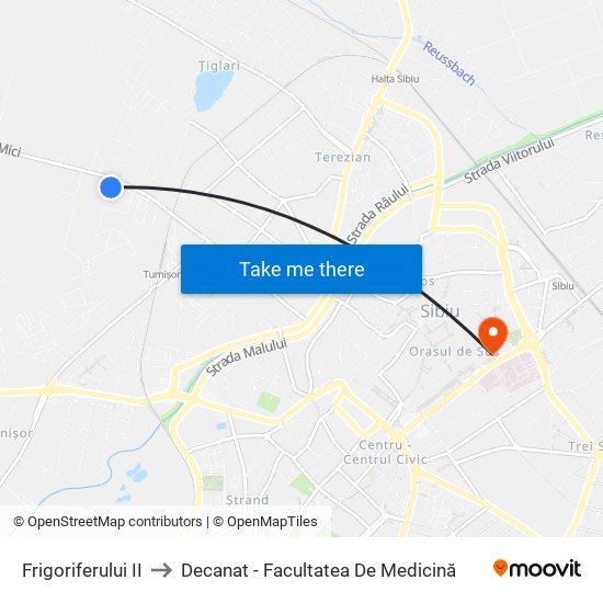 Frigoriferului II to Decanat - Facultatea De Medicină map