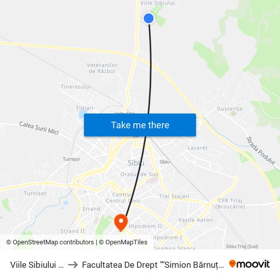 Viile Sibiului IV to Facultatea De Drept ""Simion Bărnuțiu"" map