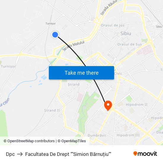 Dpc to Facultatea De Drept ""Simion Bărnuțiu"" map