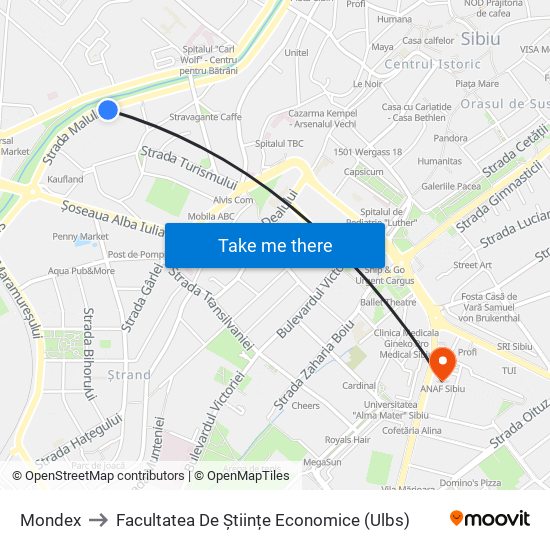 Mondex to Facultatea De Științe Economice (Ulbs) map