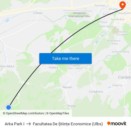 Arka Park I to Facultatea De Științe Economice (Ulbs) map