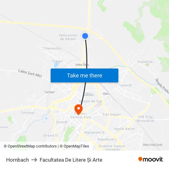 Hornbach to Facultatea De Litere Și Arte map