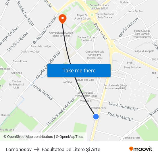 Lomonosov to Facultatea De Litere Și Arte map