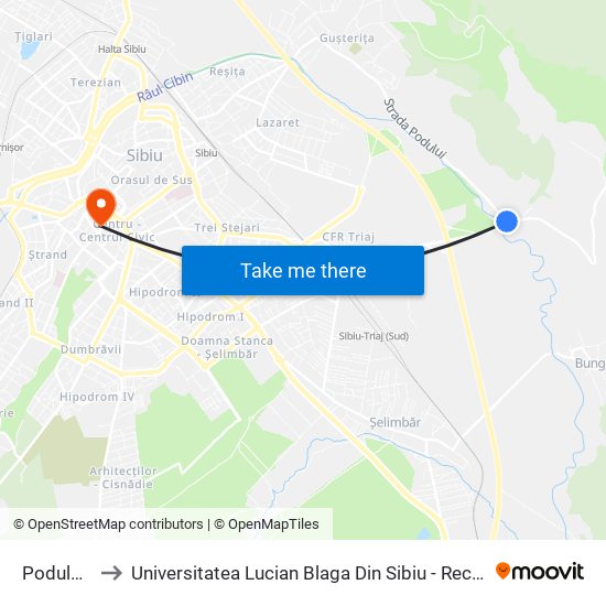 Podului II to Universitatea Lucian Blaga Din Sibiu - Rectoratul map