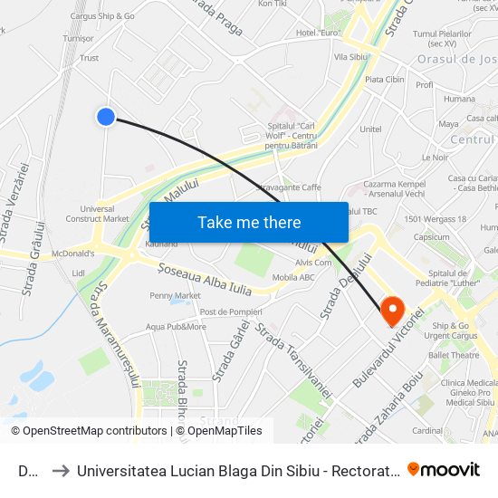 Dpc to Universitatea Lucian Blaga Din Sibiu - Rectoratul map