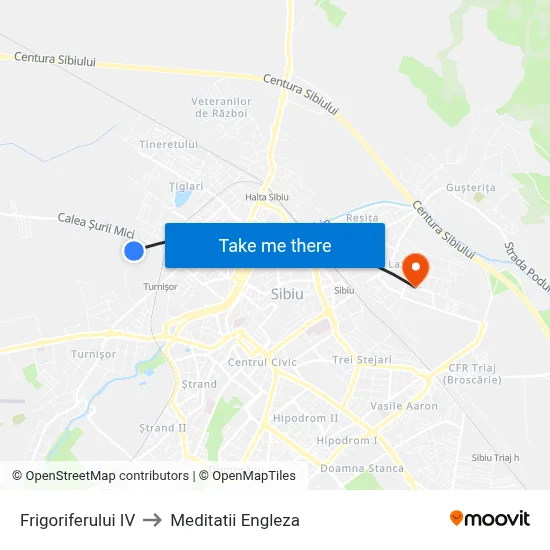 Frigoriferului IV to Meditatii Engleza map