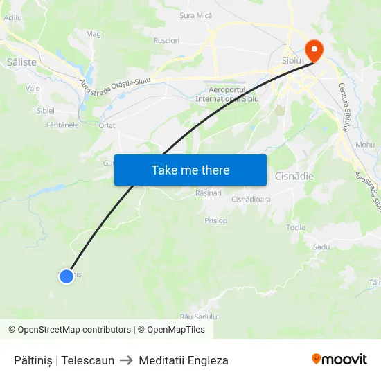 Păltiniș | Telescaun to Meditatii Engleza map