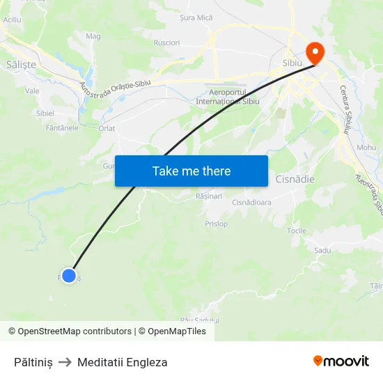 Păltiniș to Meditatii Engleza map