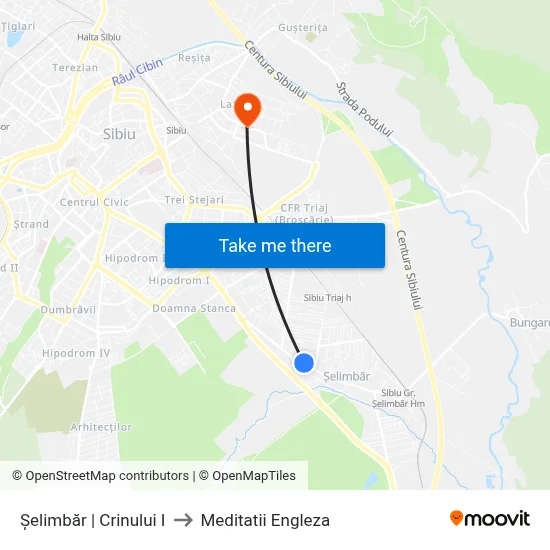 Șelimbăr | Crinului I to Meditatii Engleza map