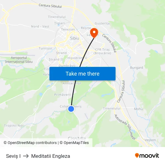 Seviș I to Meditatii Engleza map